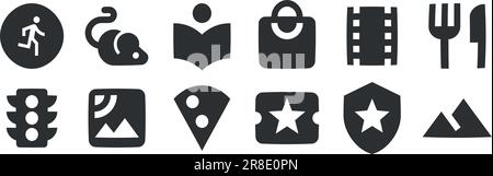 Ensemble de 12 icônes cartes. Jeu d'icônes de solutions professionnelles créatives. tendance moderne dans le style. Icônes linéaires définies. Ensemble d'icônes de l'interface utilisateur. INTERFACE UTILISATEUR UX Illustration de Vecteur