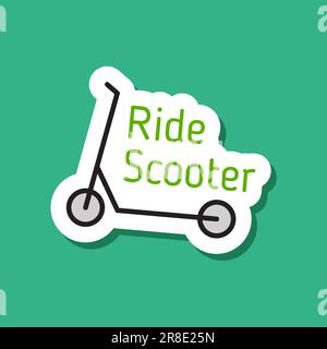 autocollant eco vecteur couleur de scooter de conduite Illustration de Vecteur