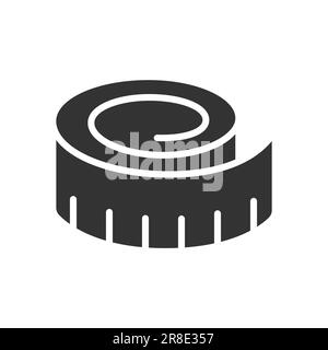 icône de vecteur de silhouette de ruban de mesure Illustration de Vecteur