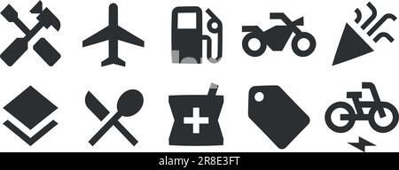 Jeu de 10 icônes image. Jeu d'icônes de solutions professionnelles créatives. Délimiter les signes isolés. Icônes linéaires définies. Pack d'icônes à remplissage fin. INTERFACE UTILISATEUR UX Illustration de Vecteur