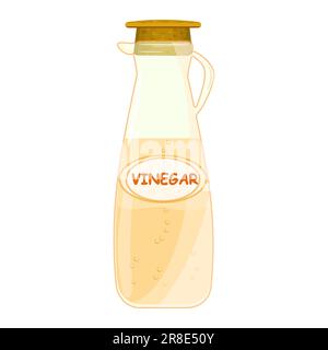 Bouteille de vinaigre.vinaigre de fruits dans un pichet en verre.Ingrédients pour la vinaigrette et la conservation.verseuse d'essence balmy aromatisante.Condiment et vinaigrette alimentaire Illustration de Vecteur