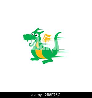 Kids Dragon logo simple. Illustration vectorielle Dragon Illustration de Vecteur