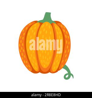 Q police majuscule majuscule lettre majuscule, signe de l'alphabet d'automne en forme de citrouille orange. Vecteur automne légume typeet ou type. Type de chute ABC Illustration de Vecteur