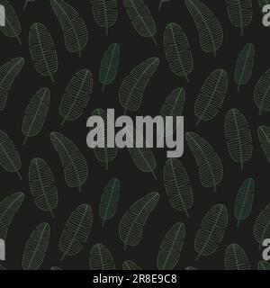 La banane laisse le motif vectoriel sans couture Illustration de Vecteur