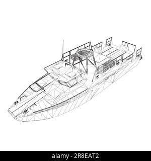 Icône de déformation filaire. Navires militaires et navires de guerre. images vectorielles isolées. Vecteur filaire du navire militaire. Modèle de véhicule militaire vecteur iso Illustration de Vecteur