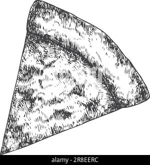 Pizza avec fromage. Illustration d'un vecteur alimentaire dessiné à la main. Cuisine italienne naturelle Doodle Isolated Illustration de Vecteur