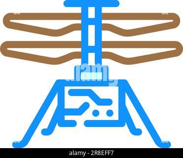 illustration vectorielle d'icône de couleur d'hélicoptère mars Illustration de Vecteur