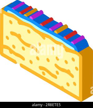 illustration vectorielle isométrique d'icône de friandises de riz croustillant pour friandises alimentaires Illustration de Vecteur