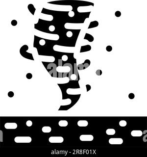 mars dust devils planète glyphe illustration vectorielle d'icône Illustration de Vecteur