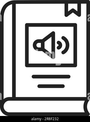 Image de l'icône du livre audio. Illustration de Vecteur