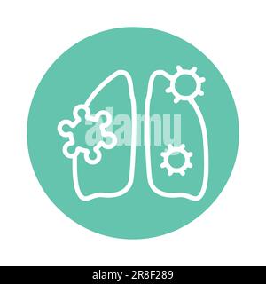 Icône de la ligne de couleur des poumons de maladies infectieuses. Elément vectoriel isolé. Pictogramme de contour pour la page Web, l'application mobile, la promotion Illustration de Vecteur