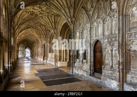 Cloître de la cathédrale de Gloucester, Gloucester, Angleterre Banque D'Images