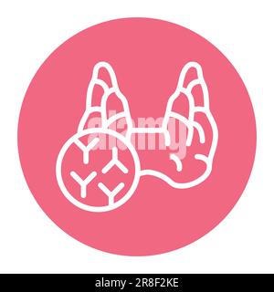 Thyroïdite auto-immune médecin ligne de couleur icône. Elément vectoriel isolé. Pictogramme de contour pour la page Web, l'application mobile, la promotion Illustration de Vecteur