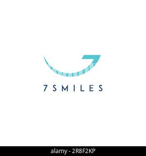 Logo Seven Smiles. Conception vectorielle d'icône de sourire Illustration de Vecteur