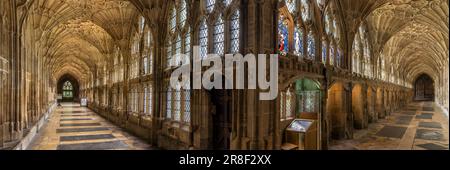 Cloître de la cathédrale de Gloucester, Gloucester, Angleterre Banque D'Images