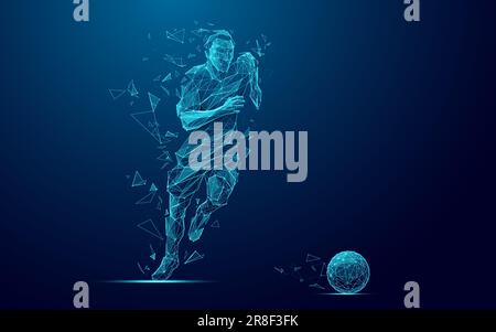 Abstrait joueur de football avec une balle en mouvement Illustration de Vecteur