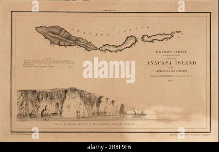 Anacapa Island à Santa Barbara Channel 1854 par James McNeill Whistler, né Lowell, ma 1834-décédé London, Angleterre 1903 Banque D'Images