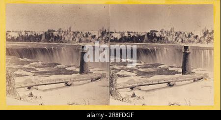 Niagara en hiver : Tour Terrapin et chutes Horseshoe 1863-1869 par E. et H. T. Anthony and Co., 1852-1901 Banque D'Images