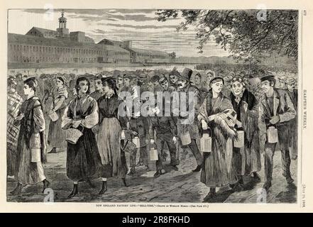 New England Factory Life--'Bell-Time', de Harper's Weekly, 25 juillet, 1868 1868 par Winslow Homer, né à Boston, ma 1836-est mort de Prout's Neck, ME 1910 Banque D'Images