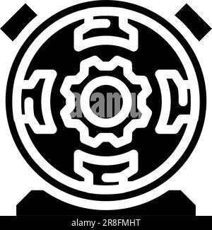 illustration vectorielle d'icône de glyphe d'ingénieur électricien de générateur dc Illustration de Vecteur