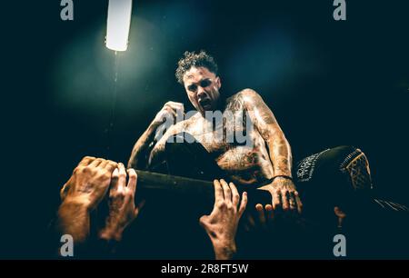 Malmoe, Suède. 19th, juin 2023. Le groupe de rock américain Fever 333 joue un concert au Plan B à Malmoe. Ici, le chanteur Jason Aalon Butler est vu en direct sur scène. (Crédit photo : Gonzales photo - Joe Miller). Banque D'Images