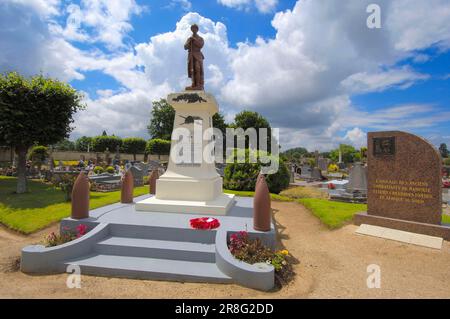 Mémorial de guerre, cimetière de guerre britannique, Ranville, Basse-Normandie, France, Deuxième Guerre mondiale, Guerre mondiale 2, Basse-Normandie Banque D'Images