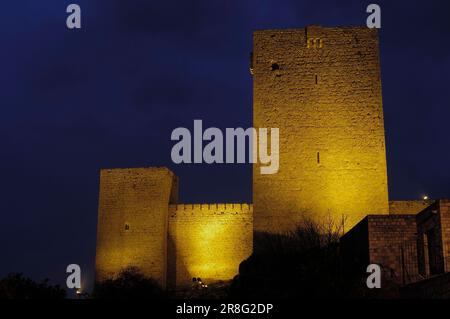 Ruines du château de Santa Catalina, Castillo de, Parador Hotel, Jaen, Andalousie, Espagne Banque D'Images