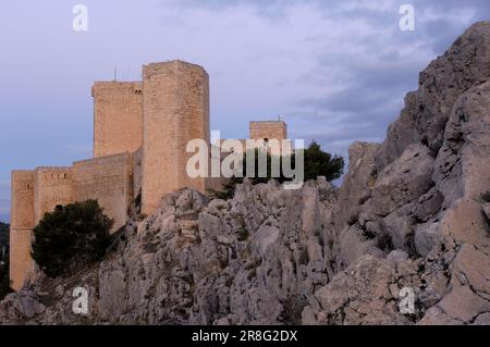 Ruines du château de Santa Catalina, Castillo de, Parador Hotel, Jaen, Andalousie, Espagne Banque D'Images