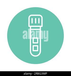 Tube de laboratoire avec icône de couleur de test sanguin. Elément vectoriel isolé. Pictogramme de contour pour la page Web, l'application mobile, la promotion Illustration de Vecteur