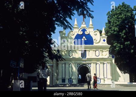 Luz Eglise construite en 1516 à Mylapore, Chennai, Tamil Nadu, Inde, Asie. La plus ancienne église subsiste encore à Chennai Banque D'Images