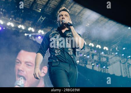 Tiziano §Ferro in concerto allo Stadio San Siro di Milano Banque D'Images