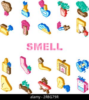 odeur nez arôme vecteur d'icônes d'odeur Illustration de Vecteur