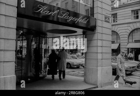 France, Paris, 24.03.1990, Karl Lagerfeld à Paris Banque D'Images