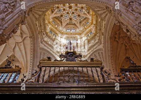 La magnifique voûte en dôme dans la tour de traversée de la cathédrale de Burgos, Castille et Leon, province de Burgos, Espagne Banque D'Images