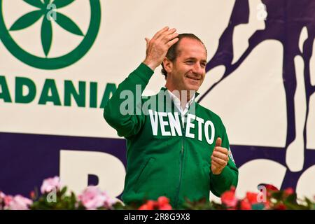 Luca Zaia, la Ligue du Nord, Pontida, province de Bergame, Italie Banque D'Images