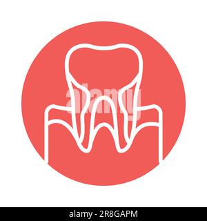 Icône de la ligne de couleur de la parodontite. Elément vectoriel isolé. Pictogramme de contour pour la page Web, l'application mobile, la promotion Illustration de Vecteur