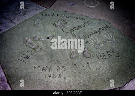 Impressions de Paul Newman et Joanne Woodward, Grauman's Chinese Theatre, Hollywood, Los Angeles, Californie, États-Unis Banque D'Images