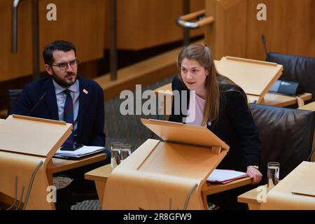 Edinburgh, Écosse, Royaume-Uni, 21 juin 2023. Mercedes Villalba MSP au Parlement écossais., crédit sst/alamy Live news Banque D'Images