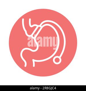 Icône de ligne de couleur de bande lap gastrique. Elément vectoriel isolé. Pictogramme de contour pour la page Web, l'application mobile, la promotion Illustration de Vecteur