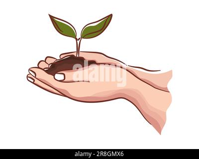 Conservation de l'environnement de préservation des plantes de plantation de semences Illustration de Vecteur
