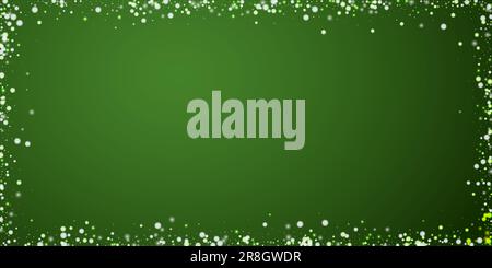 Fond de noël superposé pour les chutes de neige. Flocons de neige subtils et étoiles sur fond vert de noël. Couche de neige festive. Grand vecteur illust Illustration de Vecteur