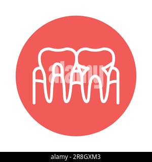 Icône de la ligne de couleur des maladies parodontales. Elément vectoriel isolé. Pictogramme de contour pour la page Web, l'application mobile, la promotion Illustration de Vecteur
