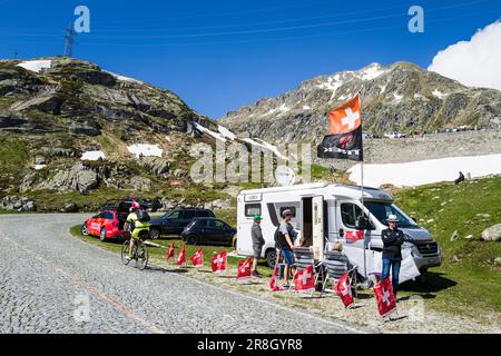 Suisse. Tour de Suisse. Col Gotthard (Tremola) Banque D'Images
