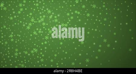 Fond de noël superposé pour les chutes de neige. Flocons de neige subtils et étoiles sur fond vert de noël. Couche de neige festive. Grand vecteur illust Illustration de Vecteur