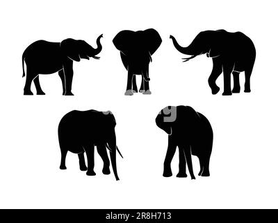 Ensemble de silhouettes isolées sur fond blanc - Illustration vectorielle Illustration de Vecteur