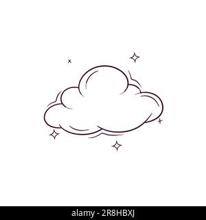 Nuage dessiné à la main. Illustration de l'esquisse du vecteur Doodle Illustration de Vecteur