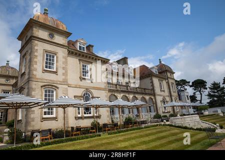 L'arrière de l'hôtel Fowey Hall à Cornwall Banque D'Images
