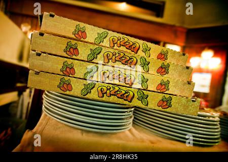 Pizza Takeaway Banque D'Images