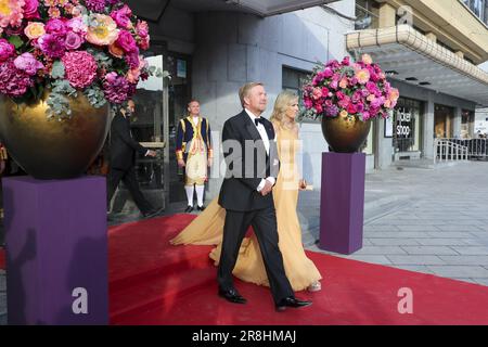 Bruxelles, Belgique. 21st juin 2023. Le roi hollandais Willem-Alexander et la reine néerlandaise Maxima photographiés lors d'un concert à Flagey, le deuxième jour de la visite officielle du couple royal néerlandais en Belgique, à Bruxelles, le mercredi 21 juin 2023. BELGA PHOTO NICOLAS MATERLINCK crédit: Belga News Agency/Alay Live News Banque D'Images