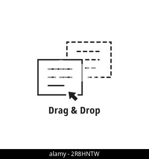 icône de glisser-déposer de ligne mince minimale Illustration de Vecteur